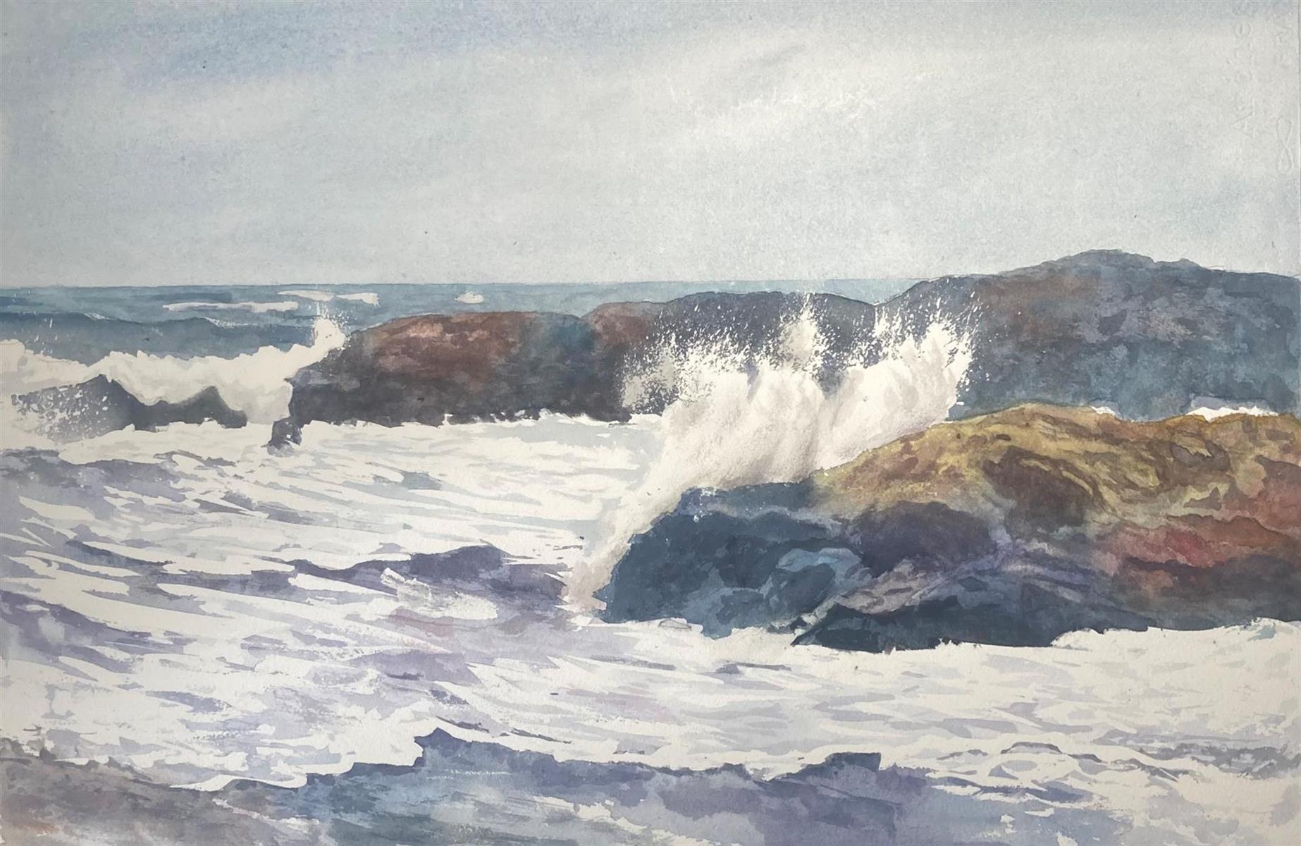 Sea vs Stone - 2nd Watercolor & Gouache